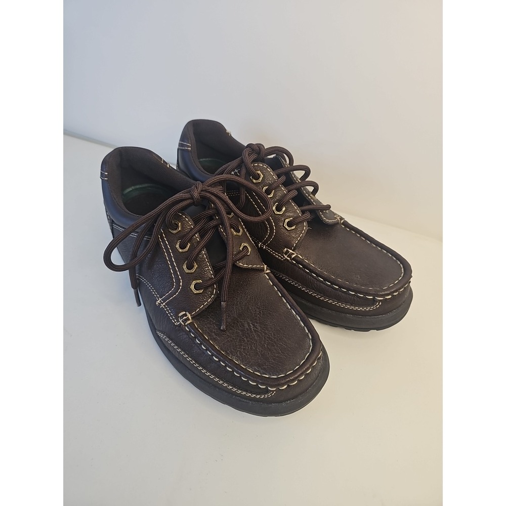 Thom‎ McAn Koltrain Shoes Mens Size 9M Brown Faux Leather Moc Toe Mens Comfort